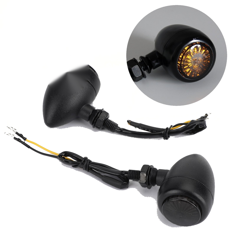 Harley Chopper Cafe Racer 2 Color Generic Motorcycle Bullet Turn Signals Indicators