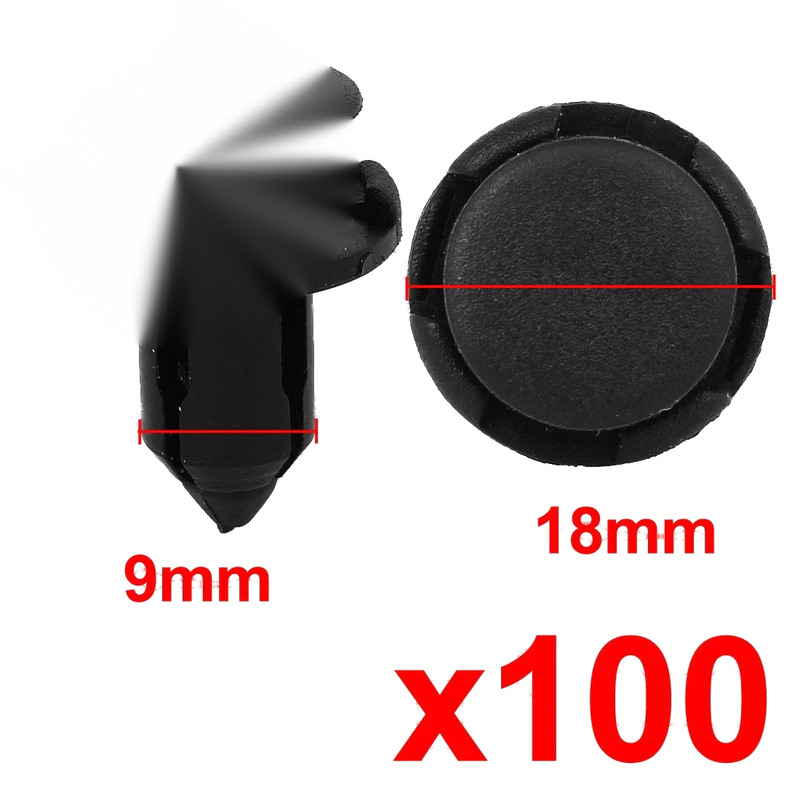 Honda  - 100 Pcs Nylon Rivet Fastener Clips 9mm