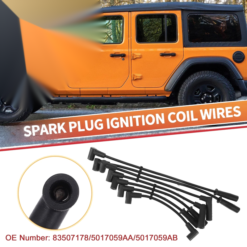 Jeep Cherokee XJ 7 x Spark Plug Wire Ignition Coil Cables (1991-1999)