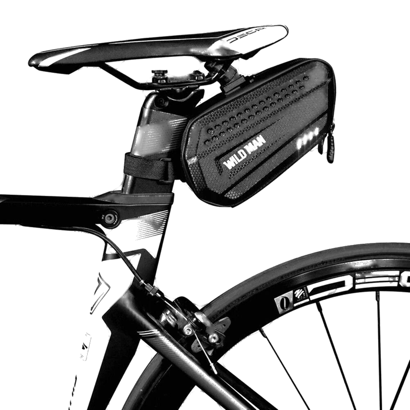WILDMAN MTB Bicycle Hard Shell Waterproof Saddle Bag (Fits Most Models)