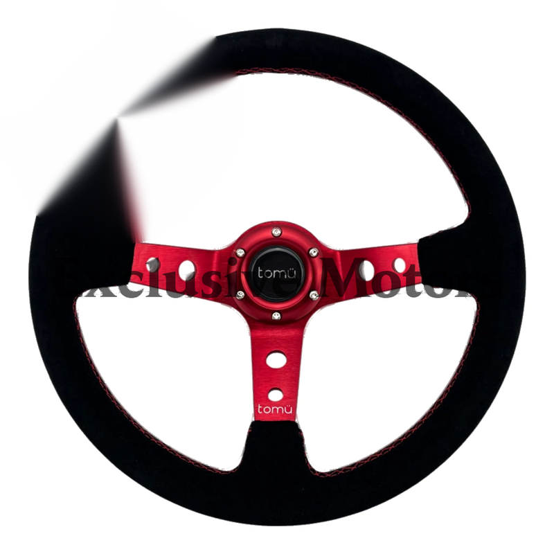 Red Spoke with Black Suede Steering Wheel