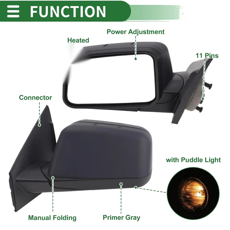 Ford Edge 2007-2011 - 11 Pins Passenger Side Door Mirror Replacement