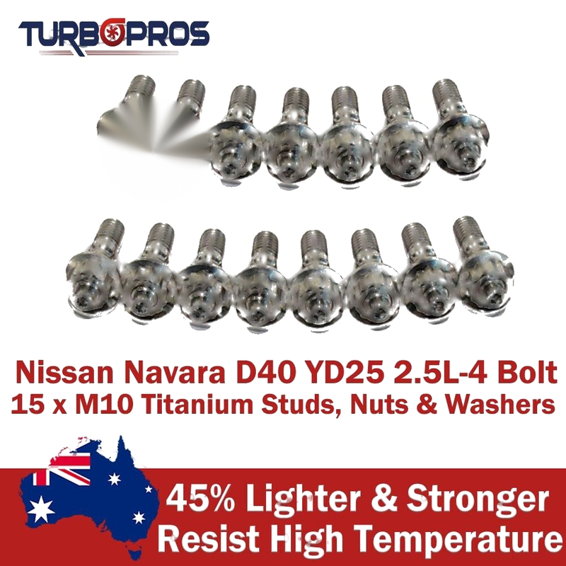 Nissan Navara D40 YD25 2.5L-4 Bolt Titanium Exhaust Manifold&Turbo Stud Kit