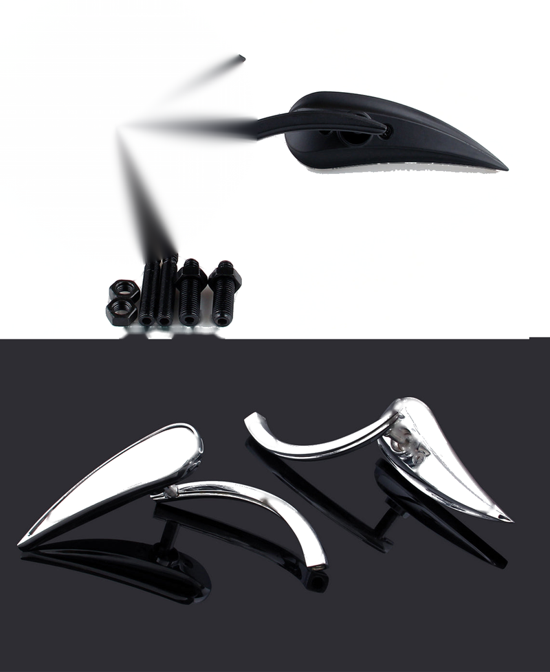 Mirrors Teardrop Chrome Fit Honda Suzuki Kawasaki Victory Harley Generic