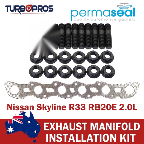 Nissan Skyline R33 2.0L Permaseal Exhaust Manifold Installation Studs&Gasket