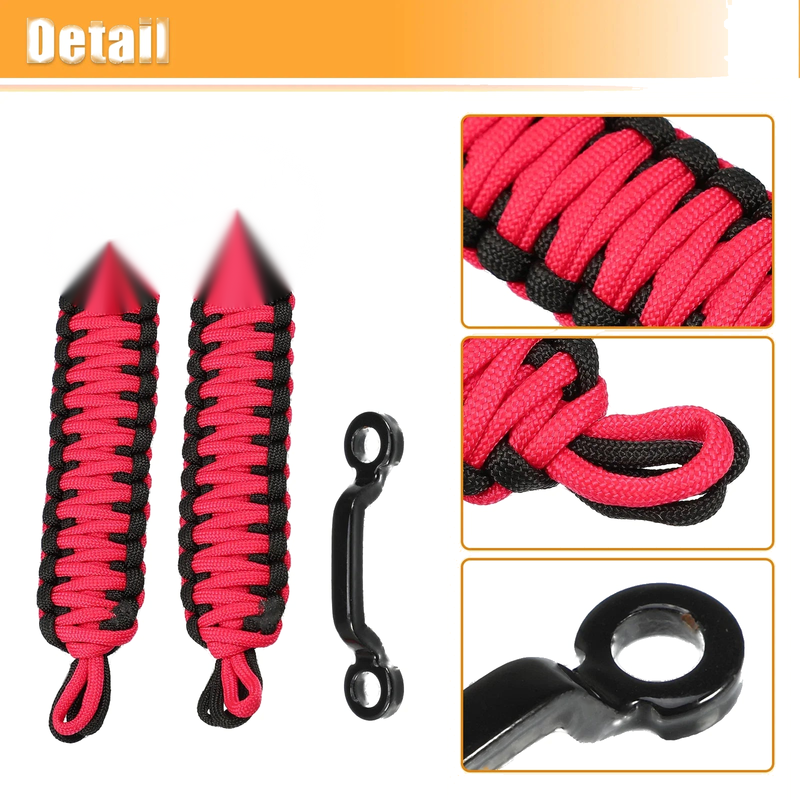 Jeep Wrangler JK JL (2018-2023) Black Red Car Door Limiting Straps Set