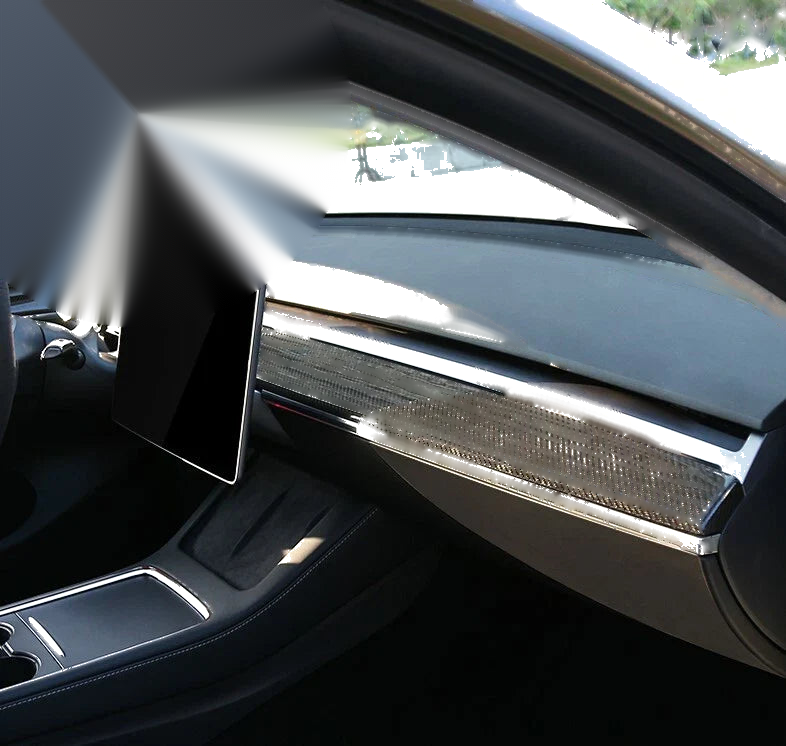 Tesla Model Y Carbon Fiber Central Console Cover Trim (2020-2023)