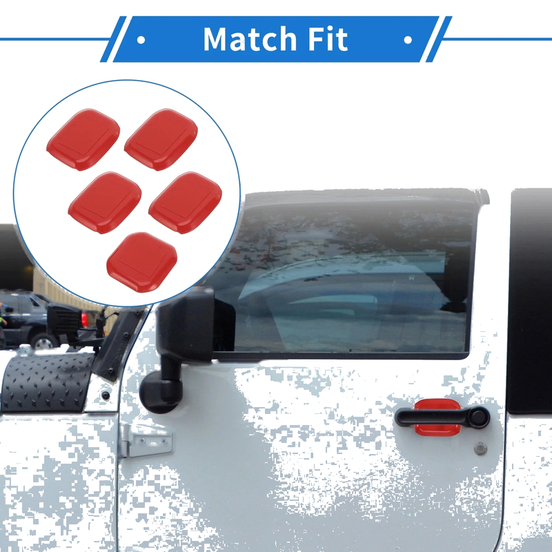 Jeep Wrangler JL (2018-2022) - ABS Red 5 Pcs Door Bowl Cover Trim