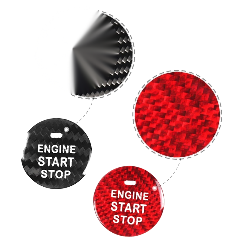 Lexus ES IS LX 1pc Black Carbon Fiber Engine Start Stop Button Cover (2013-2023)