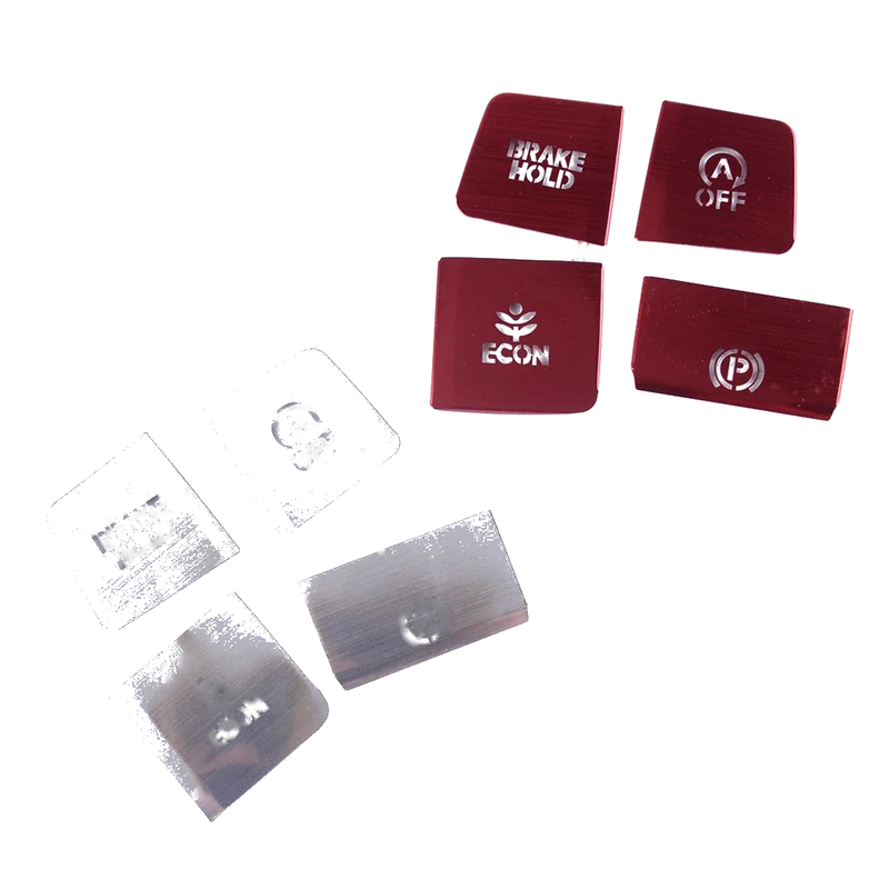 Honda Civic 4Pcs Gear P Brake Hold Frame Trim Silver/Red (2018-2019)