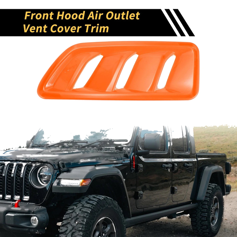Jeep JL JLU (2018-2024) Orange Front Hood Air Outlet Vent Cover Trim