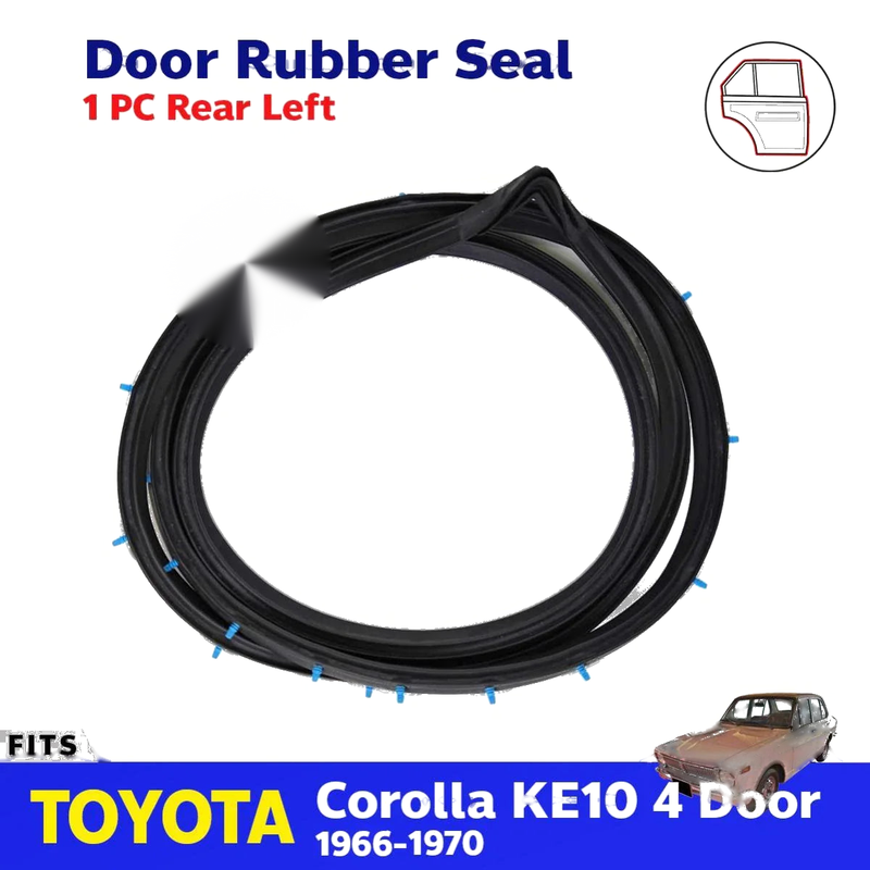 Door Rubber Weatherstrip Rear LH Fits Toyota Corolla KE10 4D Sedan 1966-70 D06