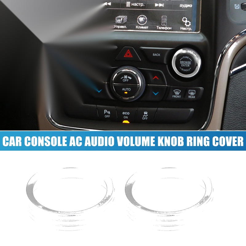 Jeep Grand Cherokee 2 x Console Audio Volume Knob Covers (2014-2020)