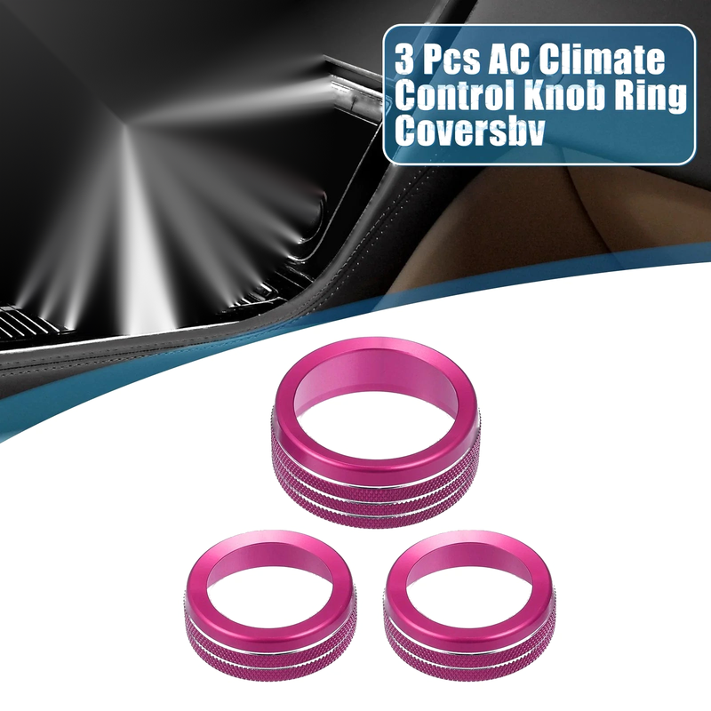 Dodge Durango 2014-2020 - Set of 3 Pink AC Radio Switch Knob Cover Decals