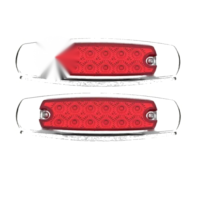 Trailer 2 x Red 12 LED Sealed Side Marker Clearance Lights (No Year)