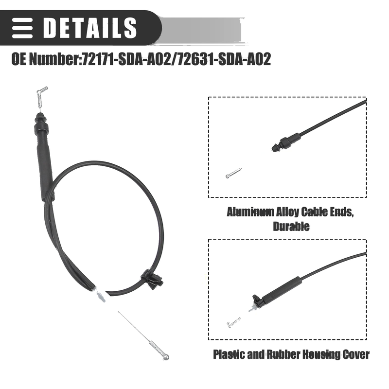 Honda Accord 4pcs Front Inside Door Lock Cables (2003-2007)