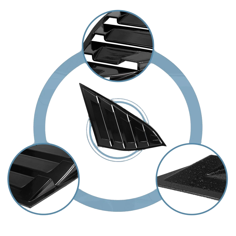 Honda Accord Glossy Black Rear Quarter Vent Window Scoop Louvers (2018-2021)