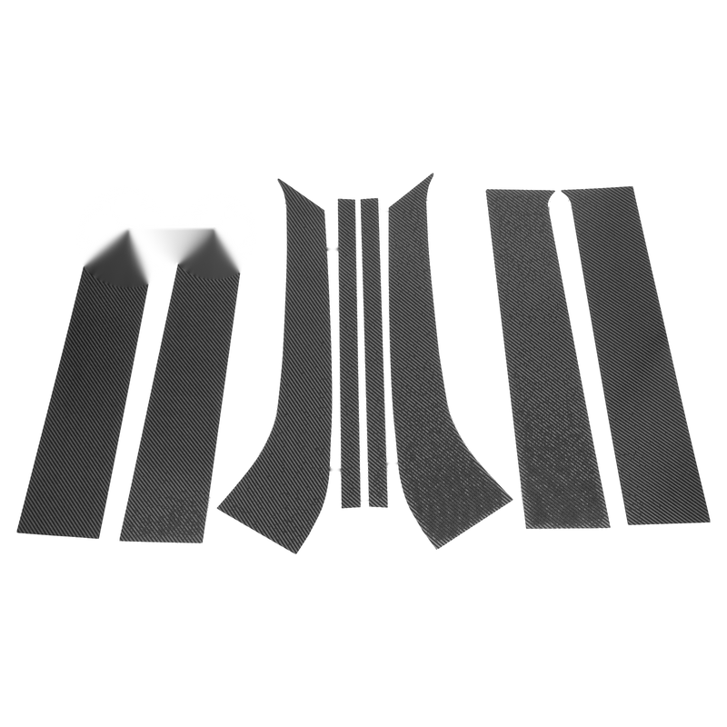 Ford Everest (2015-2021) Carbon Fiber Black 8 Pcs Door Pillar Window Trim