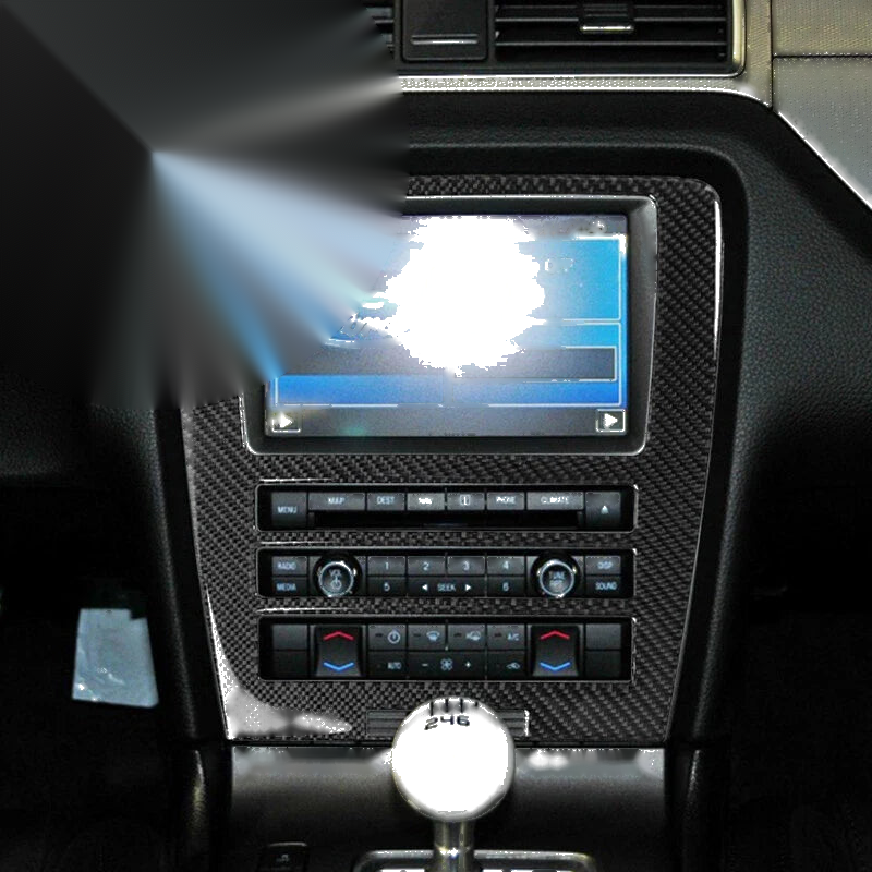 Ford Mustang 2009-2013 Carbon Fiber Car Stereo Touch Screen Cover Trim Fit