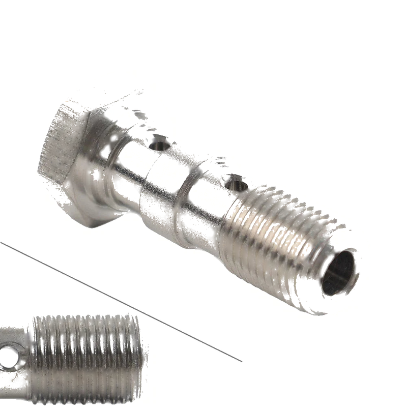 Make & Model Stainless Double Banjo Bolt 3/8x24 AN3 Brake Adaptor