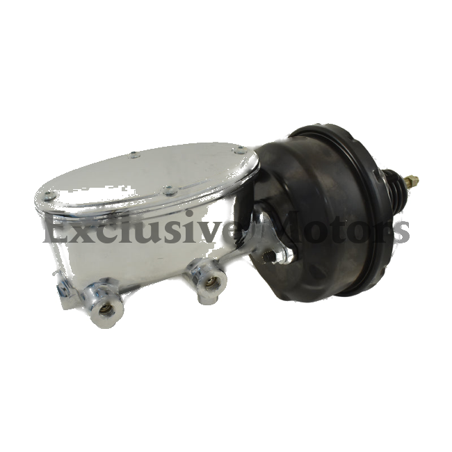 Universal Wilwood Style 7" Black Brake Booster & Chrome Master Cylinder (N/A)