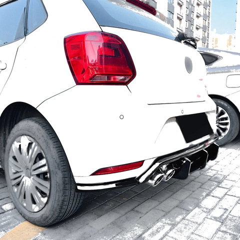 Volkswagen Polo MK5 3 x Rear Bumper Diffuser Lip Covers (2009-2014)