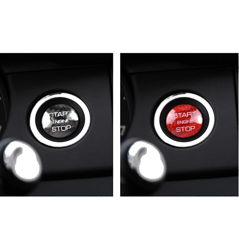 LR Range Rover Discovery Red Carbon Fiber Engine Start Button Cap (2014-2018)