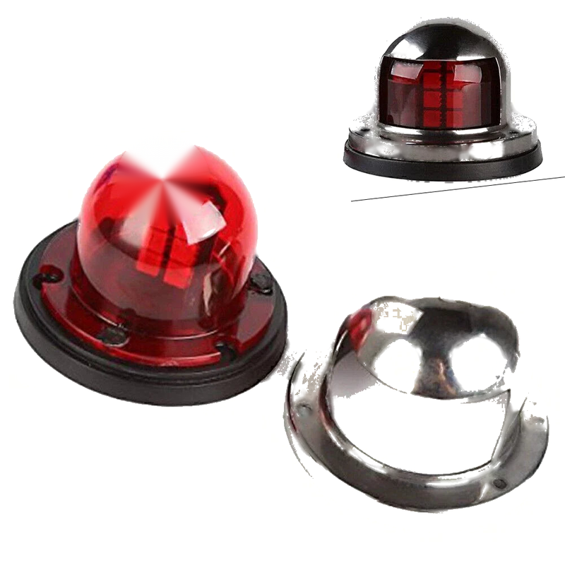 Marine Boat - Universal Red Stainless Steel LED Yacht Light Bow Navigation Lamp