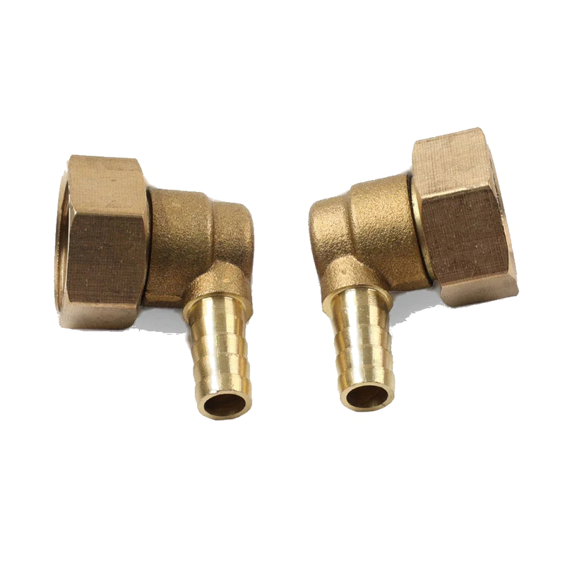 Pipe Connectors 2 x Brass Hose Barb Fitting Elbow 6mm x G1/2
