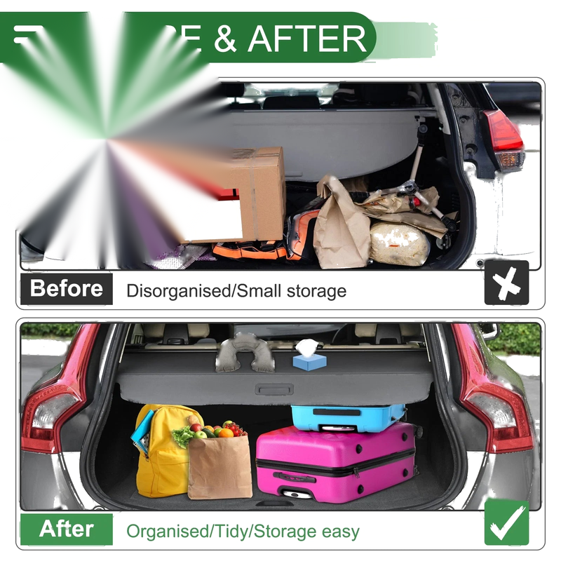 Jeep Compass (2017-2024) Black Fiber Car Trunk Retractable Cargo Cover