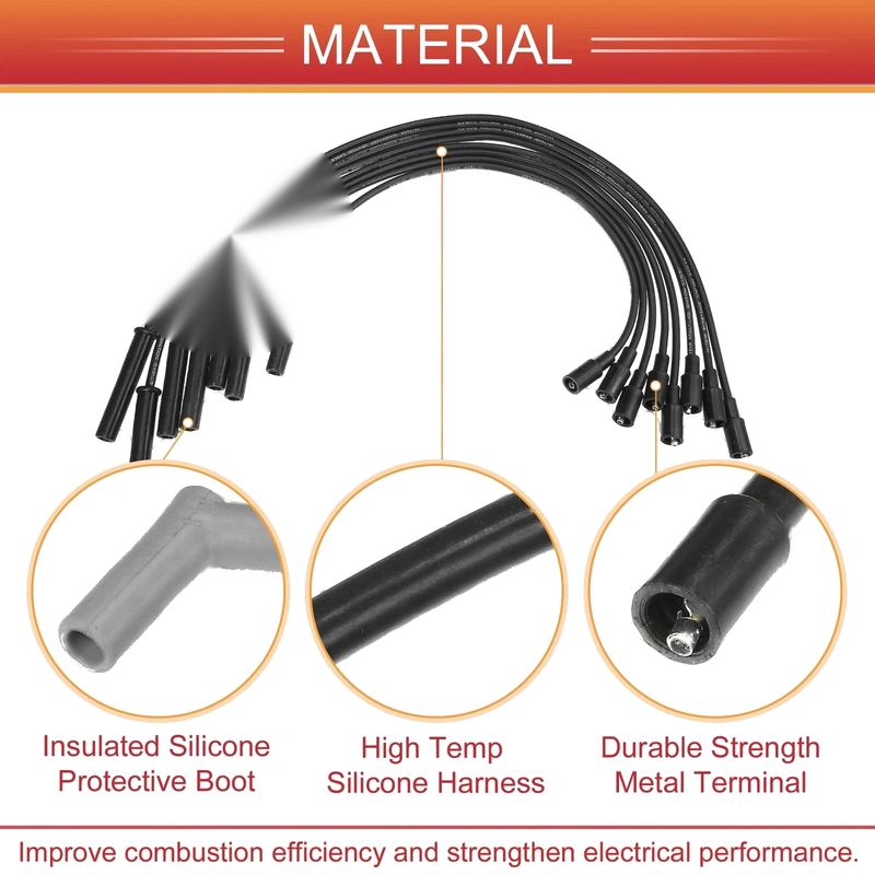 Ford F-150 F-250 F-350 Super Duty 8 x Spark Plug Wire Ignition Coil Cables