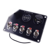 Racing Car LED 5 Gang Rocker Ignition Switch Panel with Dual USB