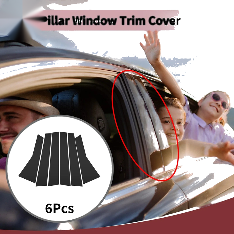 Honda CR-V (2012-2016) Black 6 Pcs Car Door Pillar Window Trim