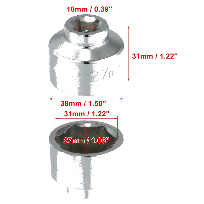 Mercedes-Benz 27mm Low Profile Oil Filter Wrench Cap Socket