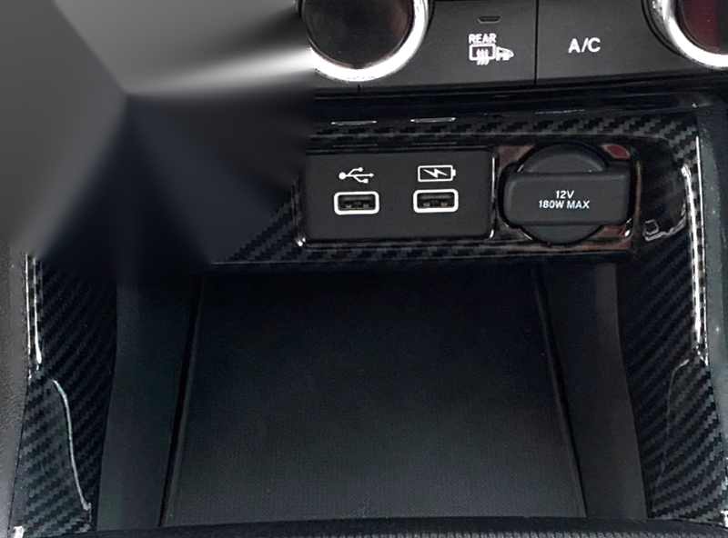 Honda Civic Sedan Carbon Fiber Console Cigarette Lighter Trim (2022-2023)