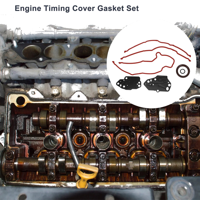 Ford Lincoln 5.4L Engine Timing Cover Gasket Seal Set (2004-2008)