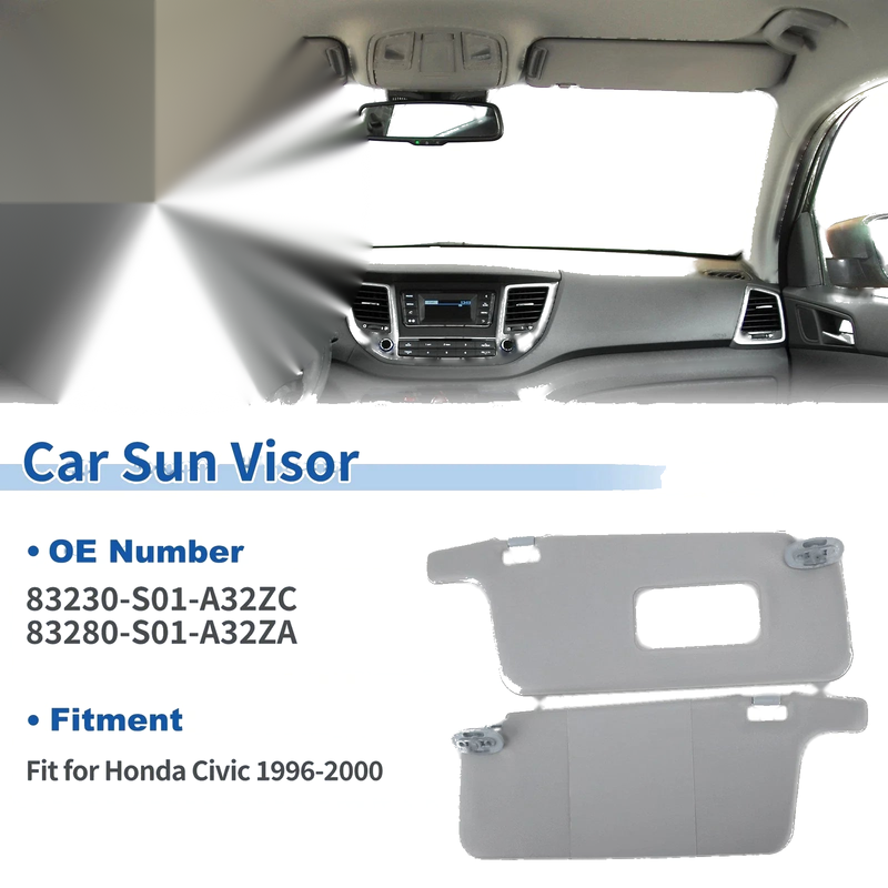 Honda Civic 1996-2000 Gray Sun Visors (2 x Covers)