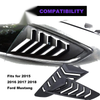 Ford Mustang Glossy Black Side Vent Window 1/4 Quarter Scoop Louvers (2015-2022)