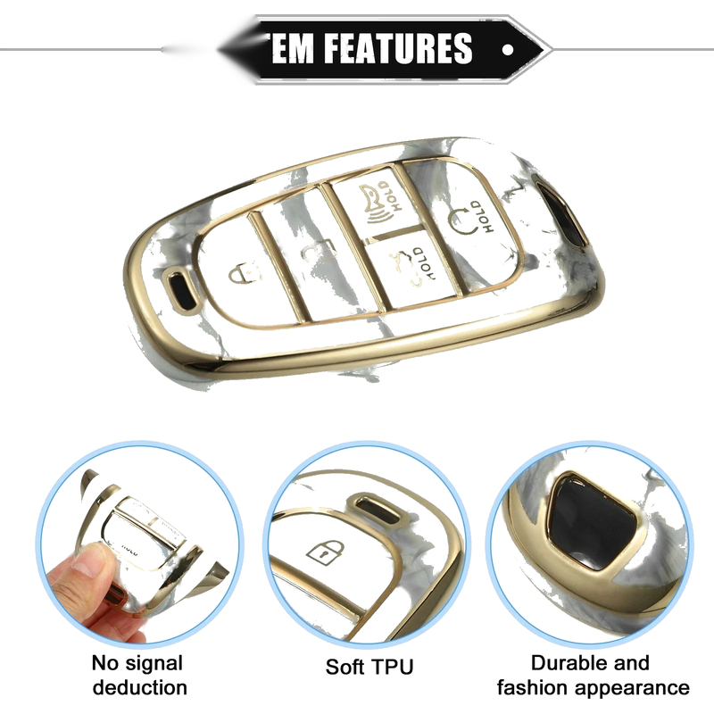 Hyundai Tucson 2020-2022 5 Button Soft TPU Gray Key Fob Cover