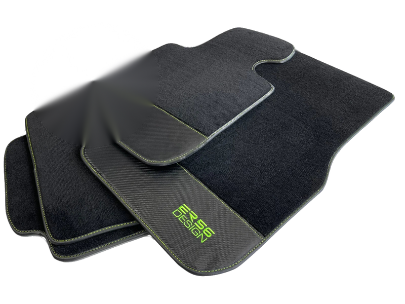 BMW M6 Series F06 GC (2012-2018) - Carbon Fiber Leather Design Floor Mats
