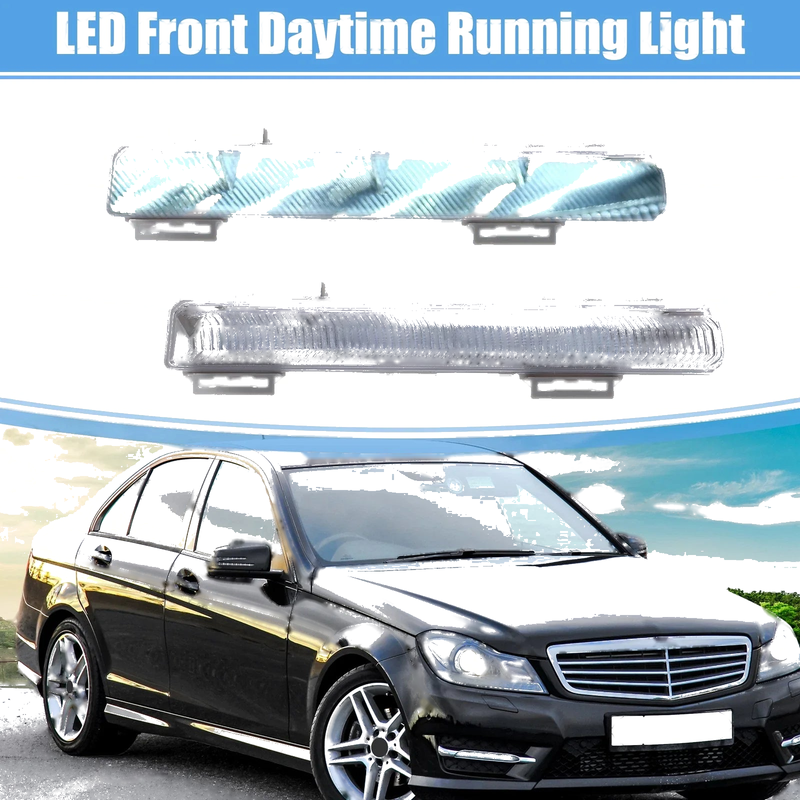 Mercedes-Benz E-Class Front LED Daytime Running Fog Lights (2009-2016)