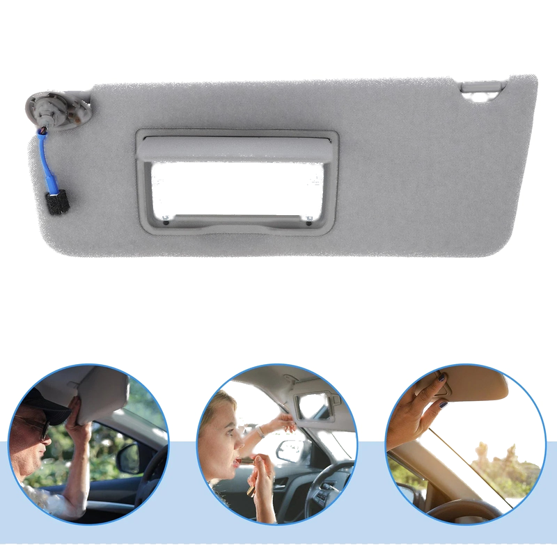 Honda Pilot Gray Left Driver Side Sun Visor (2009-2015)