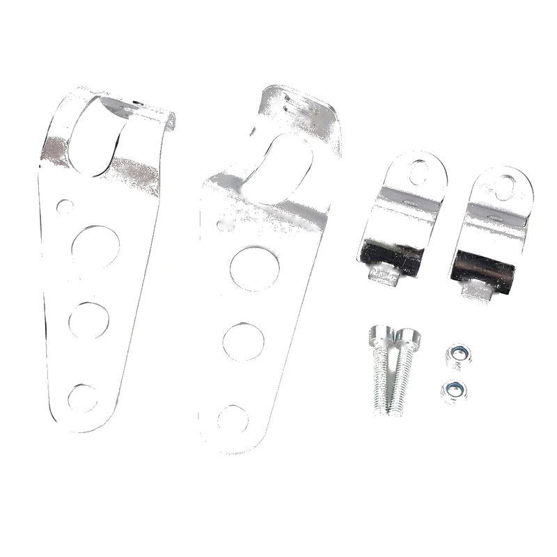 Cafe Racer Bobber Chopper Silver Fork Mount Headlight Brackets