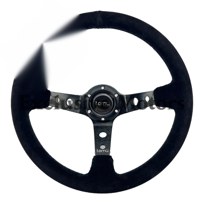 Black Spoke with Black Suede Leather Steering Wheel