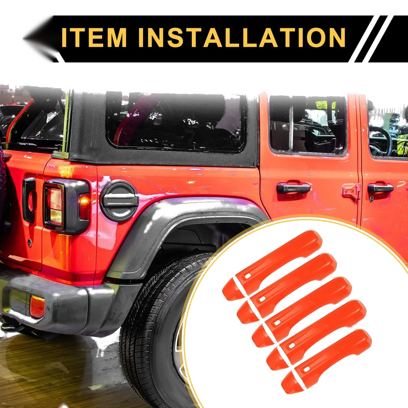 Jeep Wrangler JL JLU (2018-2022) Orange Door Tailgate Handle Cover