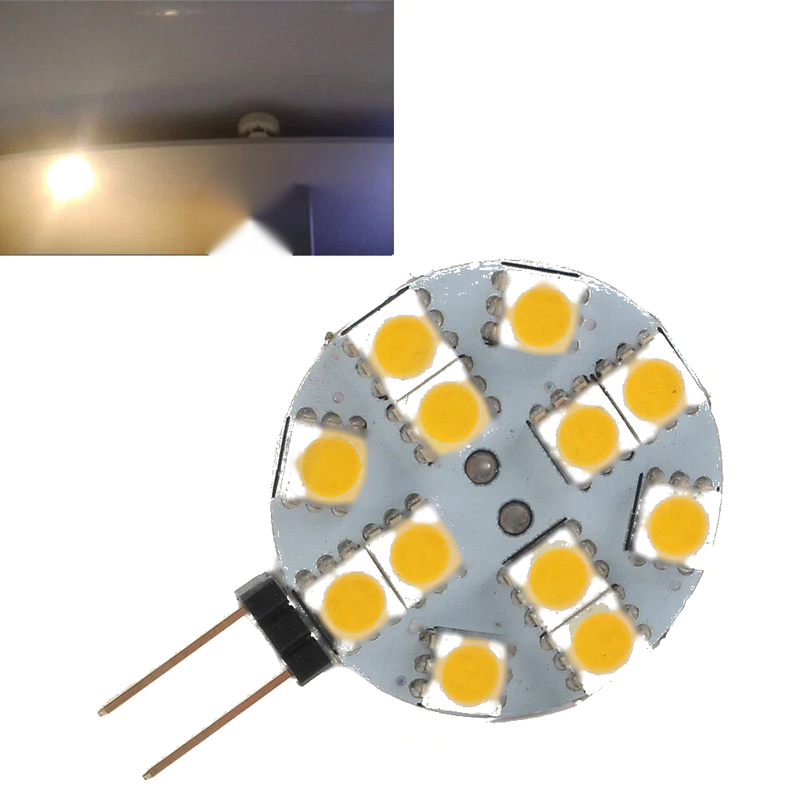 Indoor Car RV Landscape Trailer G4 Socket LED Light Bulb 5050 12 SMD