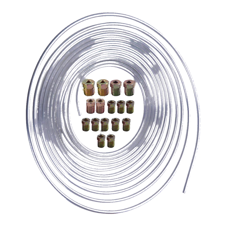 Car 25ft Coil Joint Union 3/16" OD Brake Pipe Hose Line Tubing