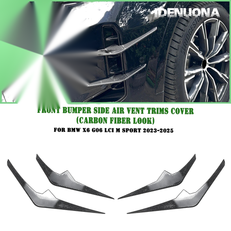 BMW X6 G06 4pcs Carbon Look Front Side Air Vent Trims (2023-2025)