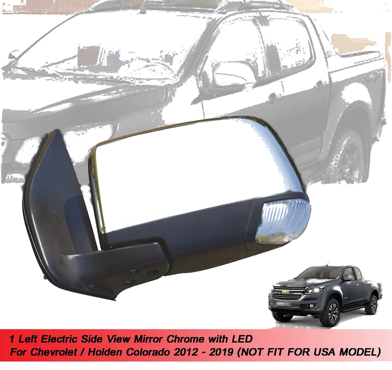 Holden Colorado LH Electric Side Mirror Chrome (2012-2019)