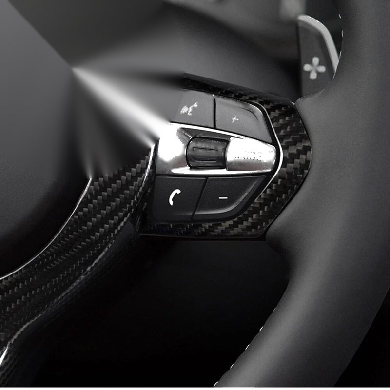 BMW M2 M3 M4 M5 X6 X6M Carbon Fiber Black Steering Wheel Cover (2014-2020)
